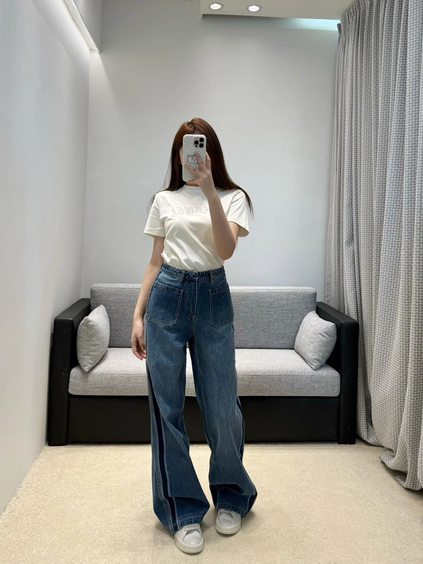 샤넬 비즈 장식 여성 반팔 티셔츠 상세 이미지 7