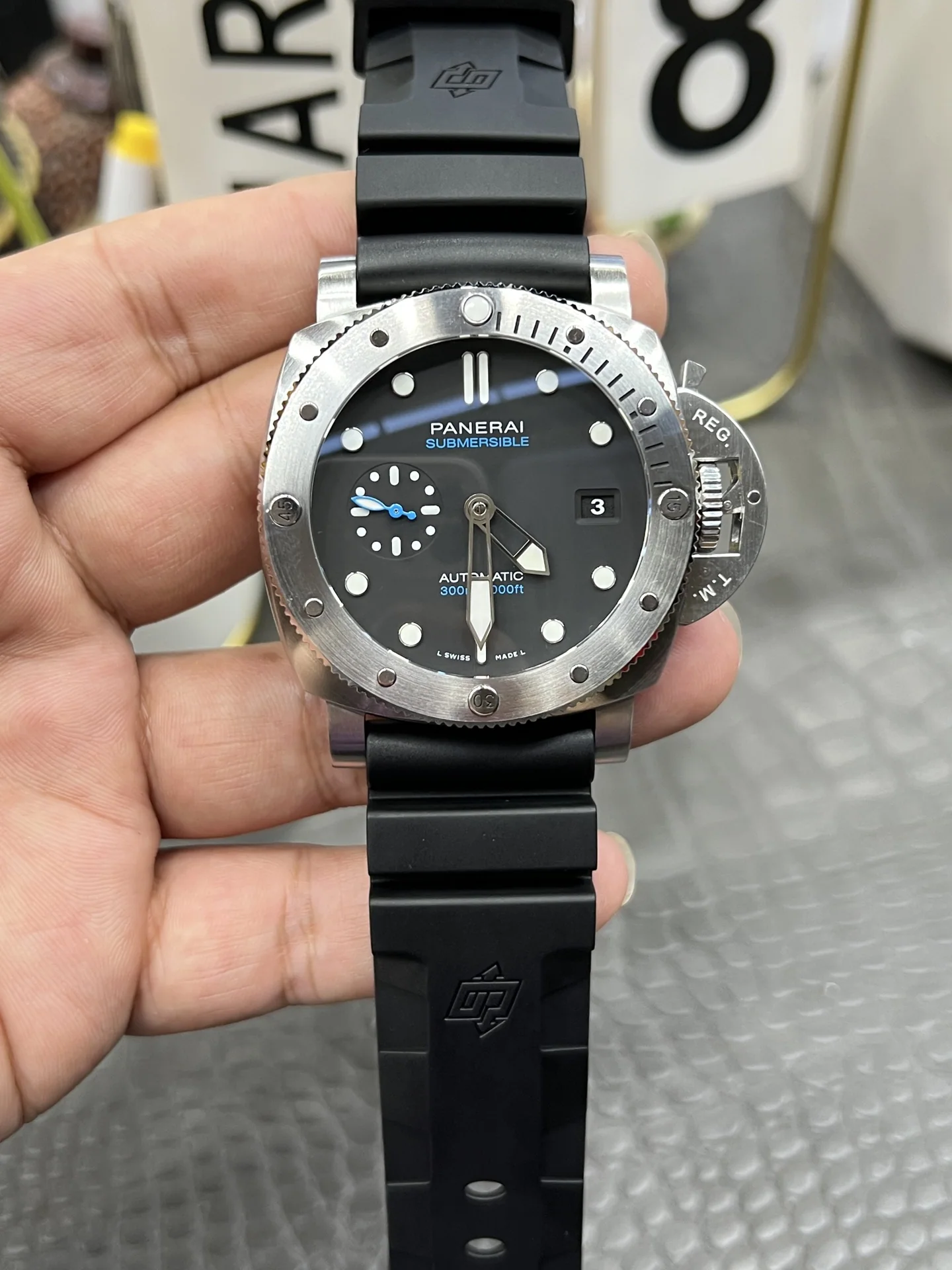 파네라이 PAM1229 블루 바늘 자동 시계 상세 이미지 1