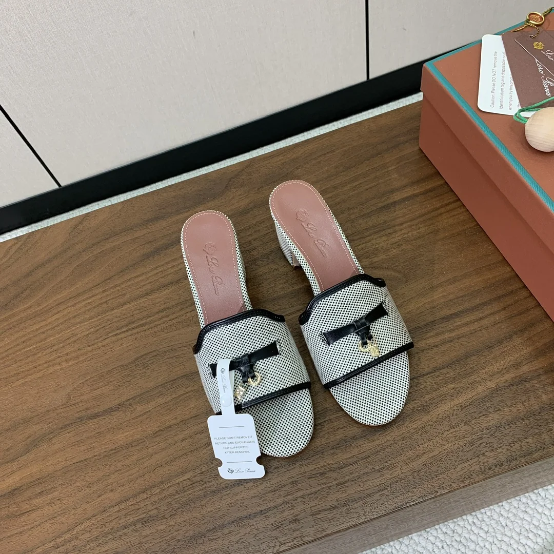 로로피아나 컬러 블록 미드힐 뮬 상세 이미지 3