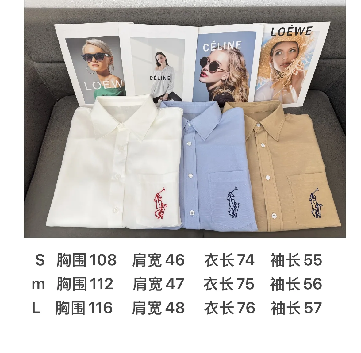 폴로 자수 로고 린넨 셔츠 여성용 상세 이미지 2