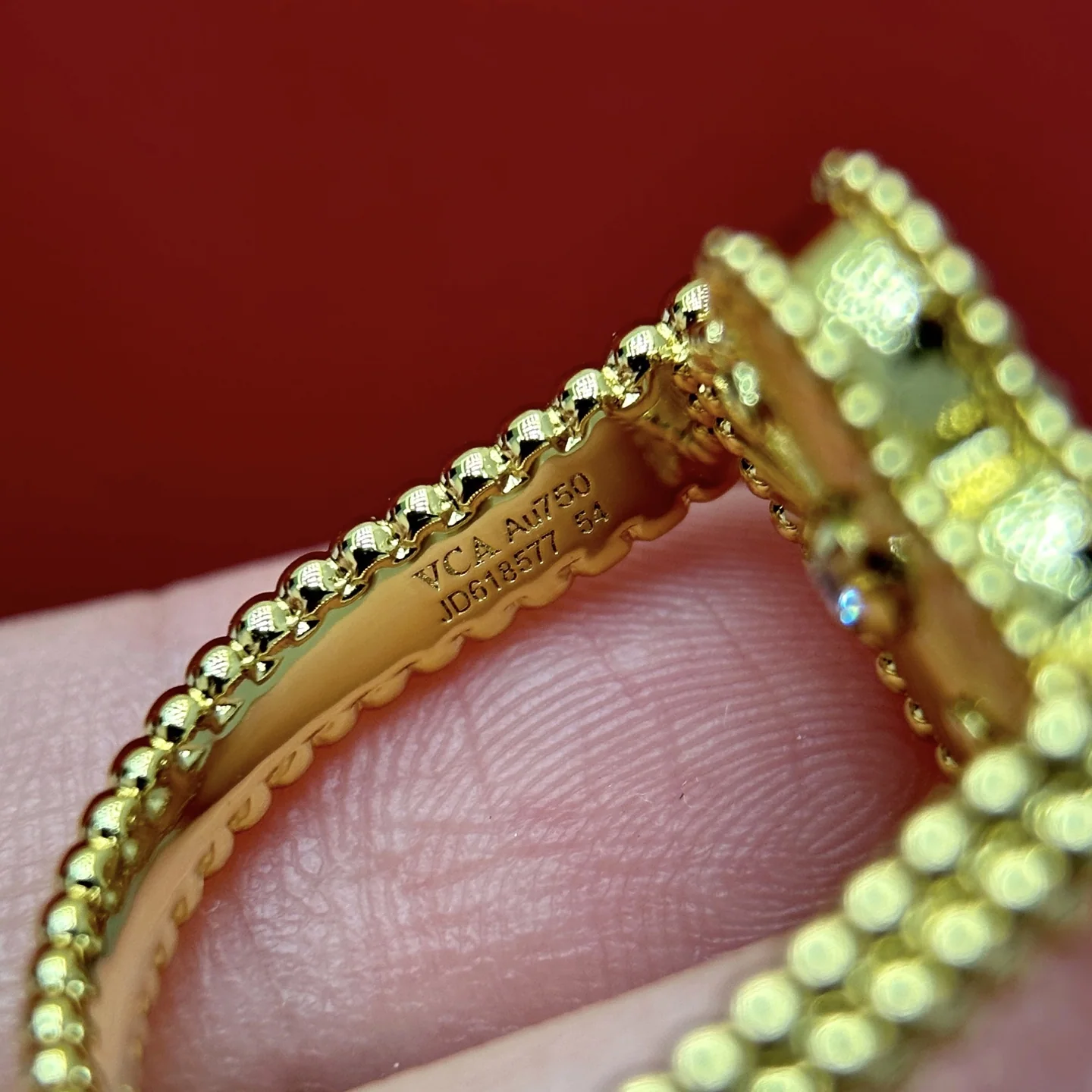반클리프앤아펠 알함브라 리버시블 18K 골드 도금 반지 상세 이미지 9