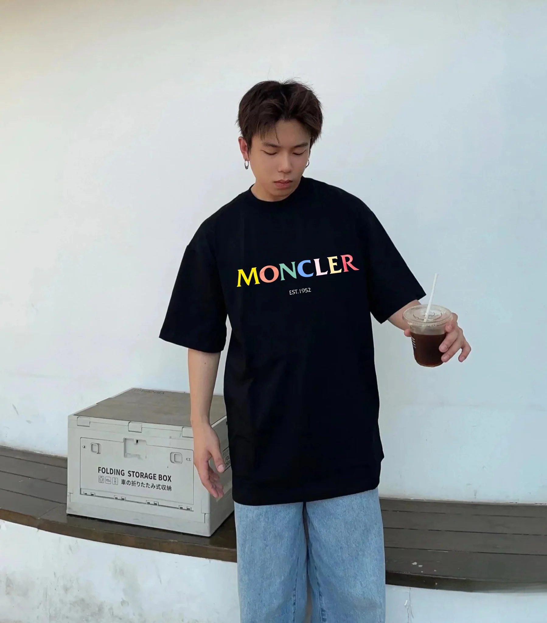 몽클레어 컬러 로고 여성 반팔 티셔츠 상세 이미지 2