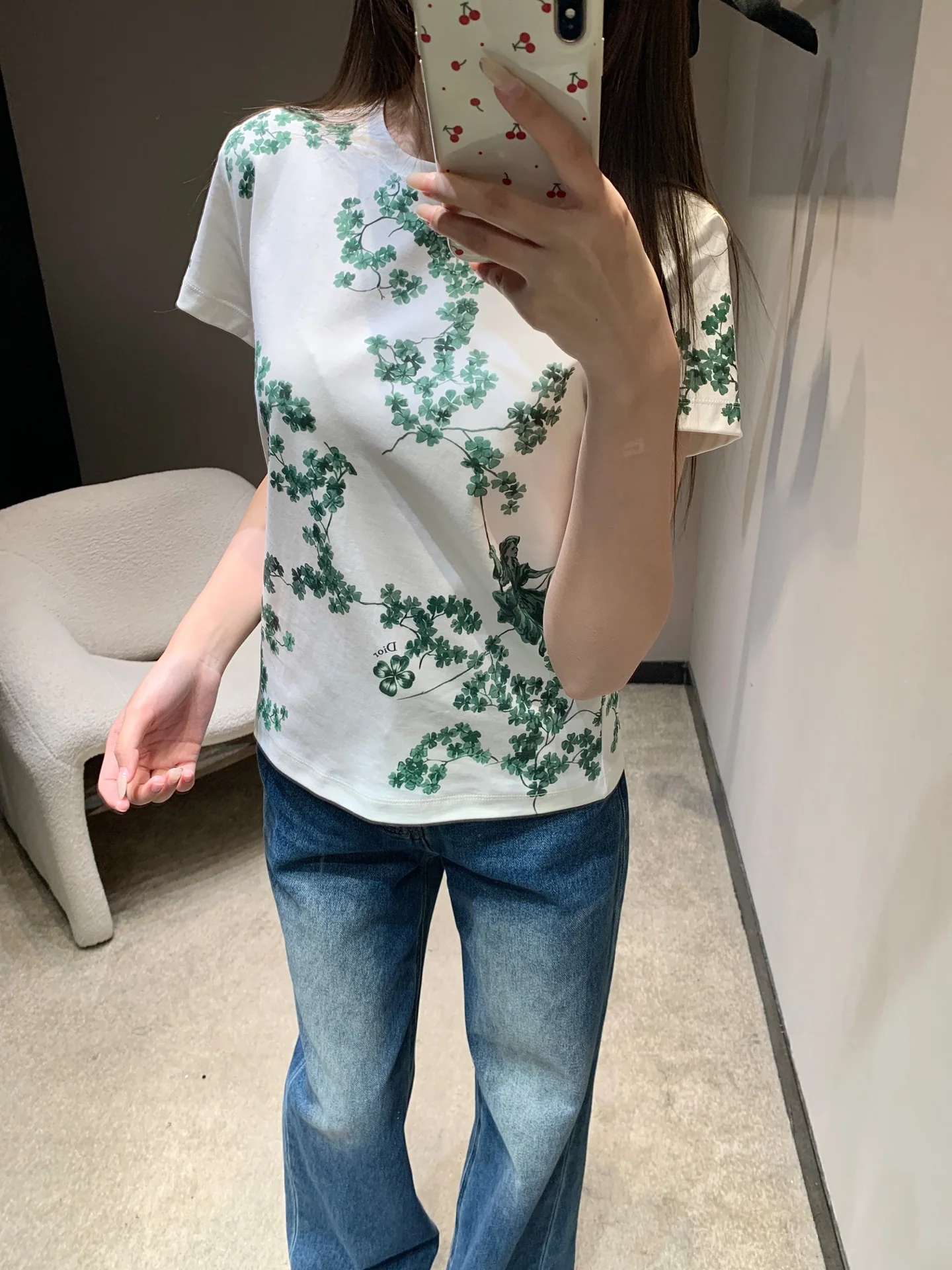 디올 꽃무늬 크루넥 코튼 반팔 티셔츠 26 SS 상세 이미지 8