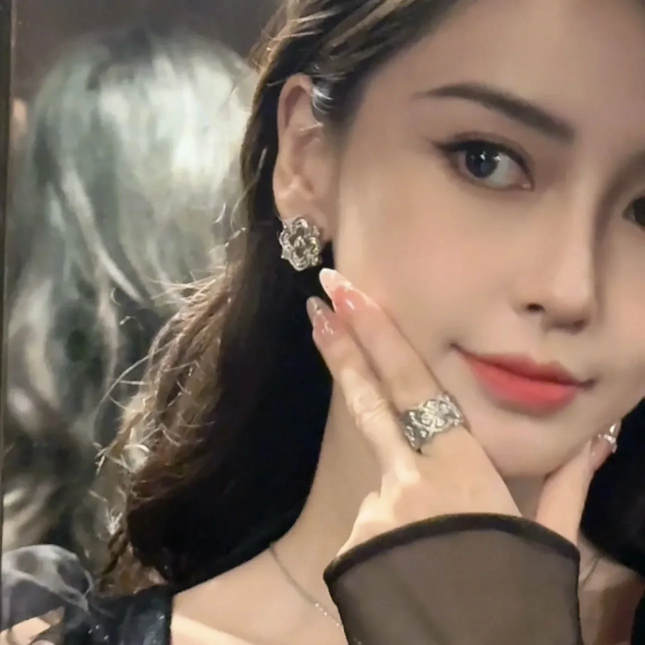 부첼라티 레트로 네 잎 클로버 925 스털링 실버 귀걸이 상세 이미지 2