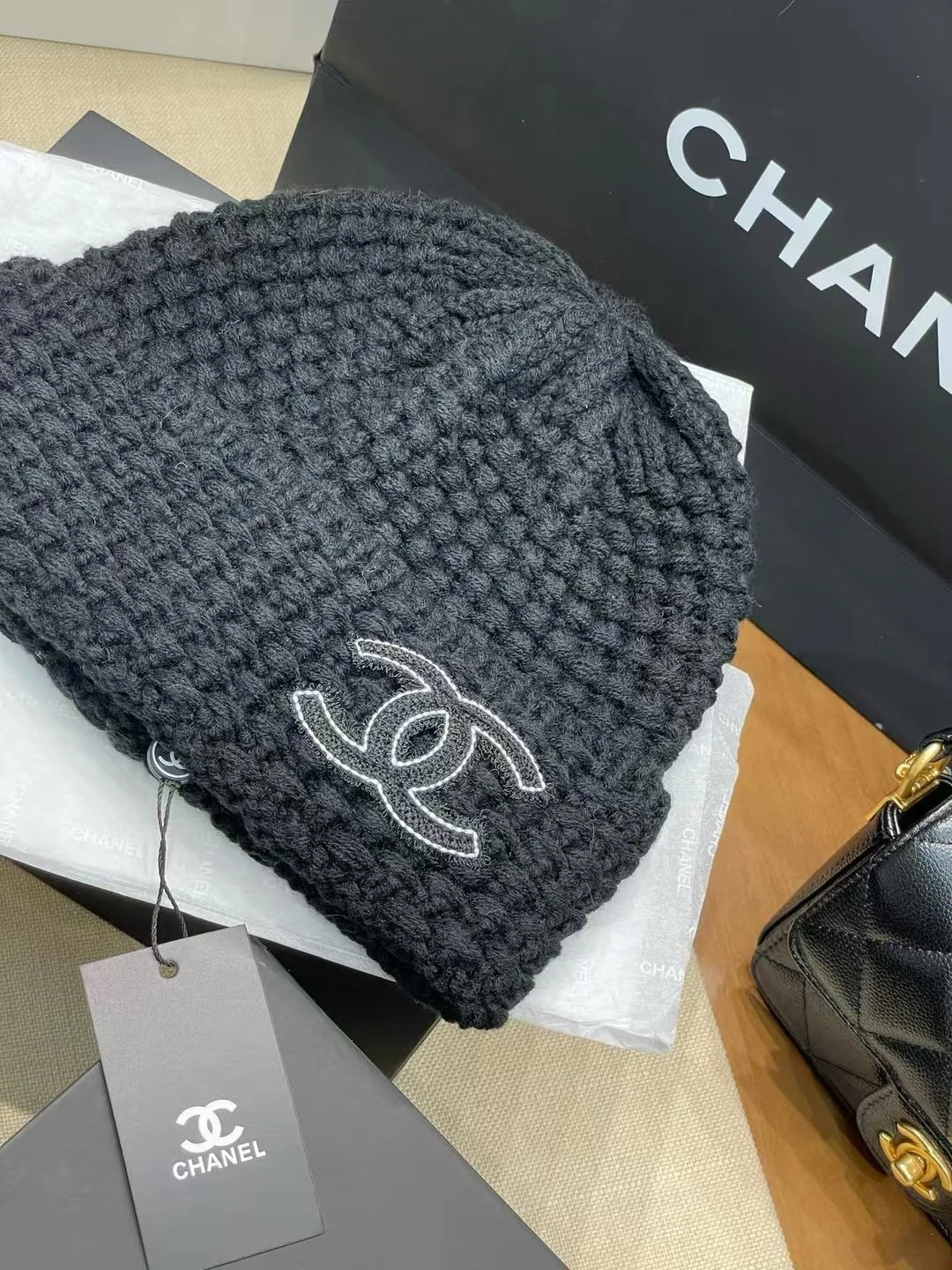 샤넬 울 니트 비니 모자 상세 이미지 2