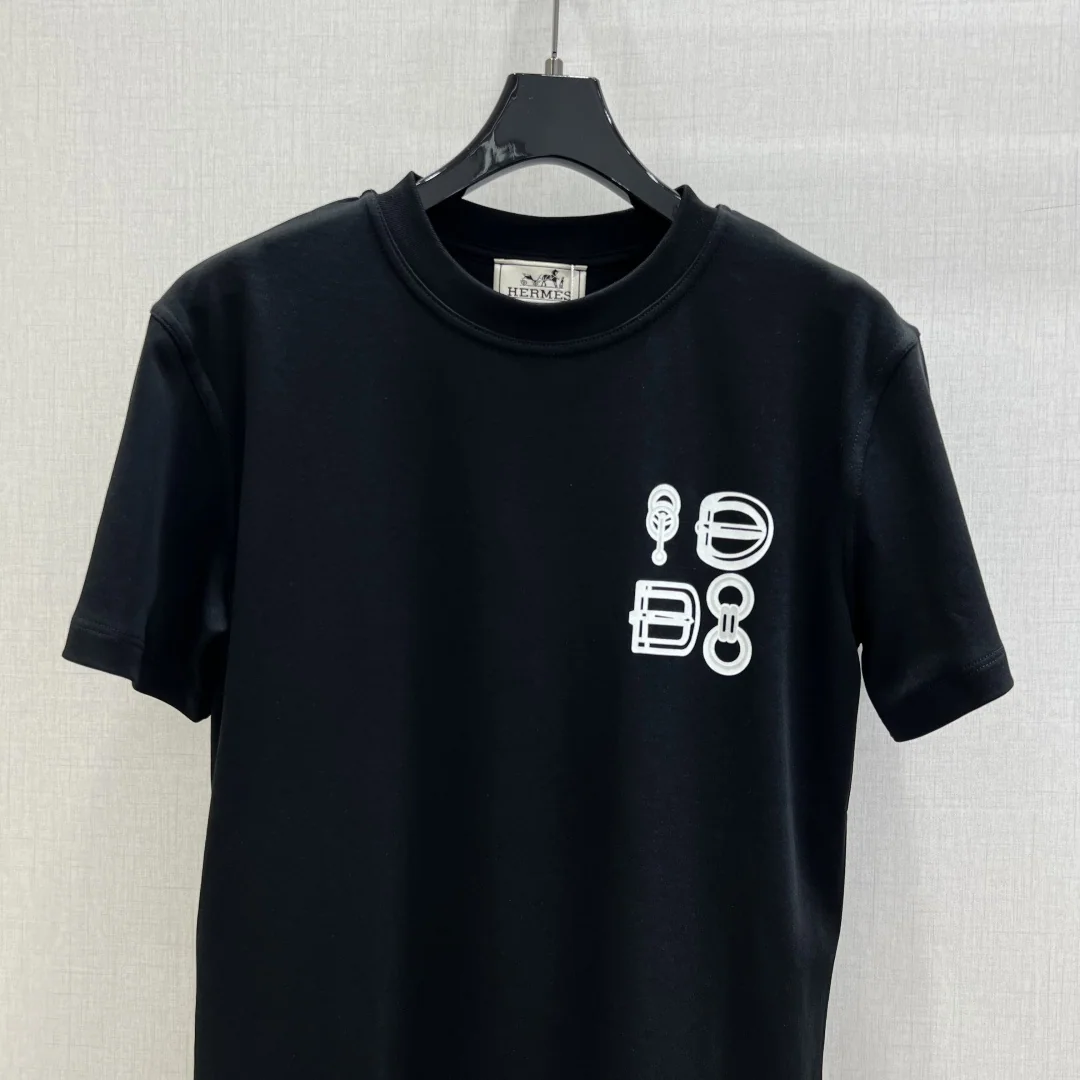 에르메스 로고 프린트 여성 반팔 티셔츠 상세 이미지 5
