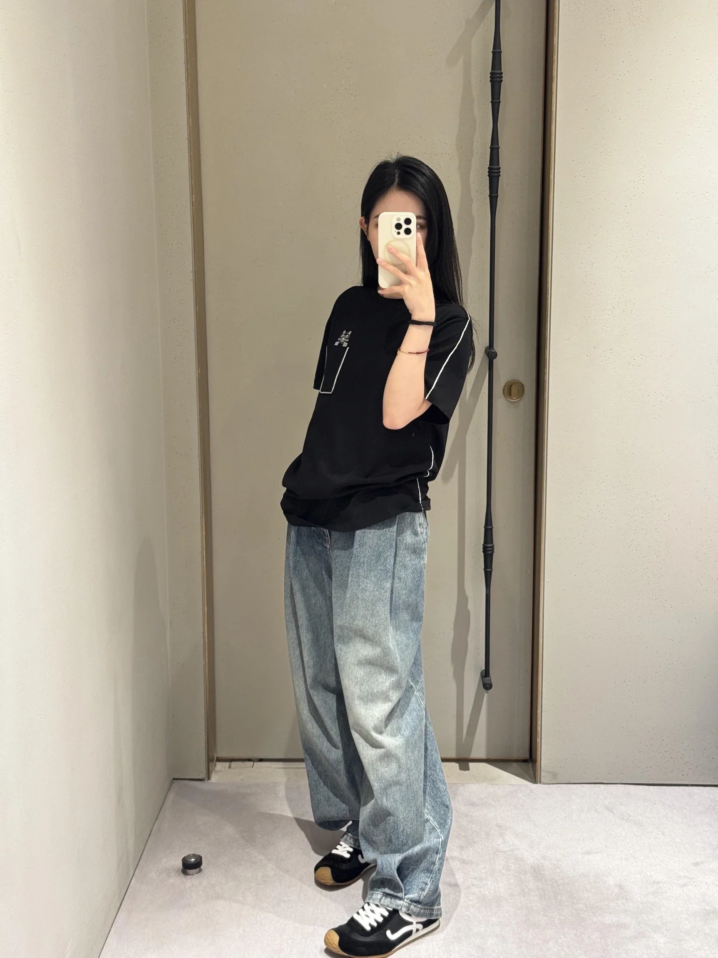 로에베 플리츠 와이드 레그 데님 팬츠 26 SS 상세 이미지 4