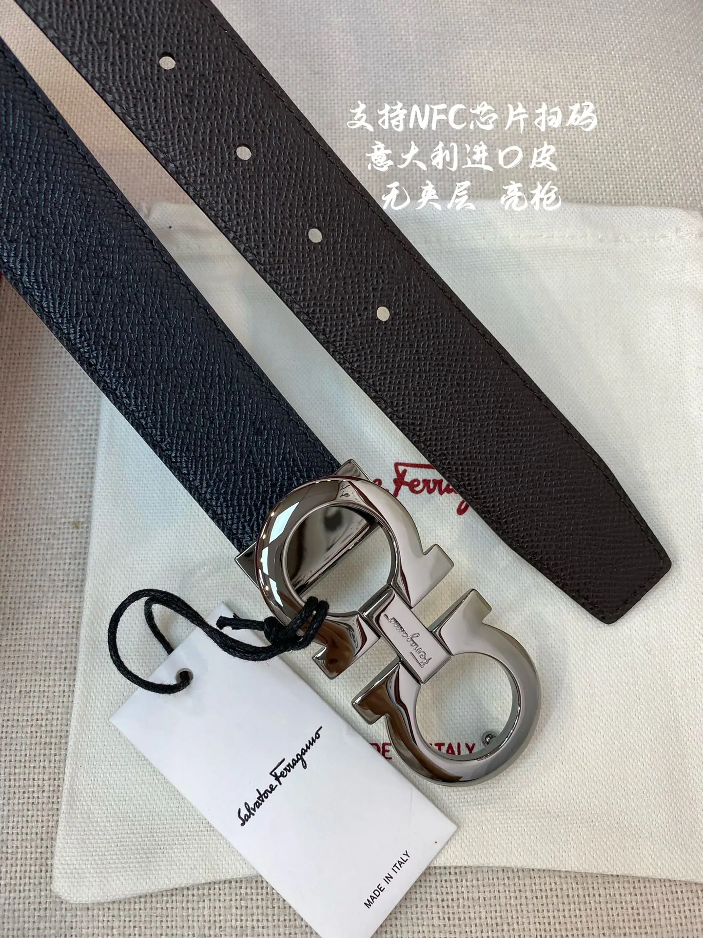 페레가모 본가죽 벨트 3.5 CM202500320 상세 이미지 4