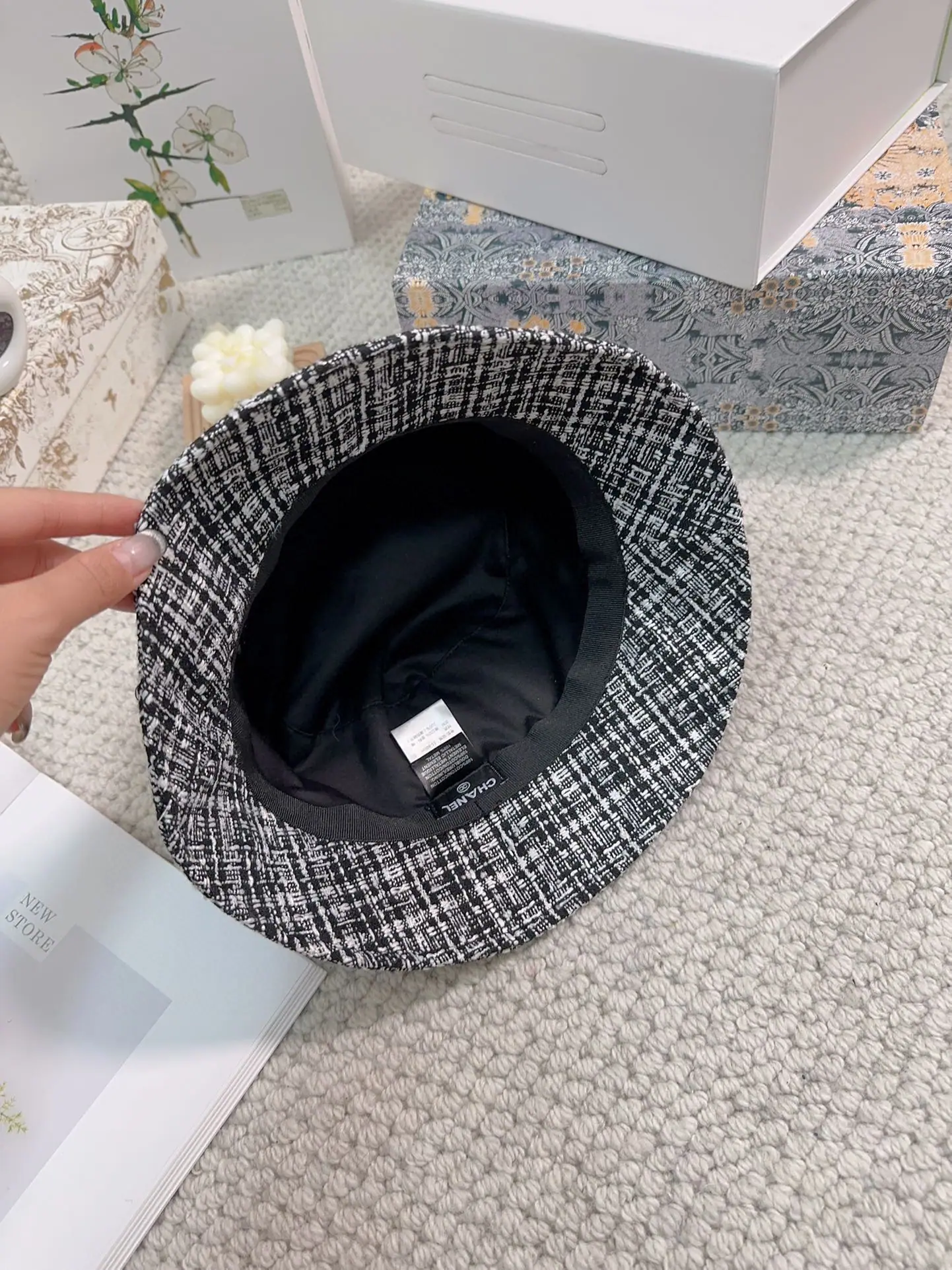 샤넬 트위드 버킷 햇 모자 상세 이미지 7