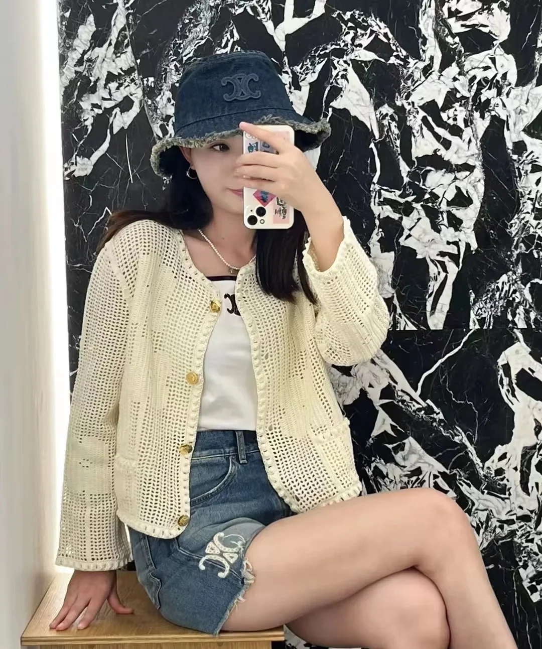 셀린느 데님 버킷 햇 상세 이미지 1
