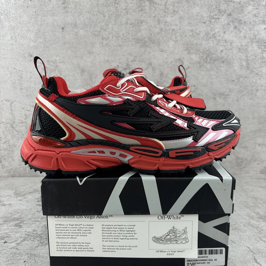 오프화이트 비 라이트 백 202395 Off White Be Right Back Black Red