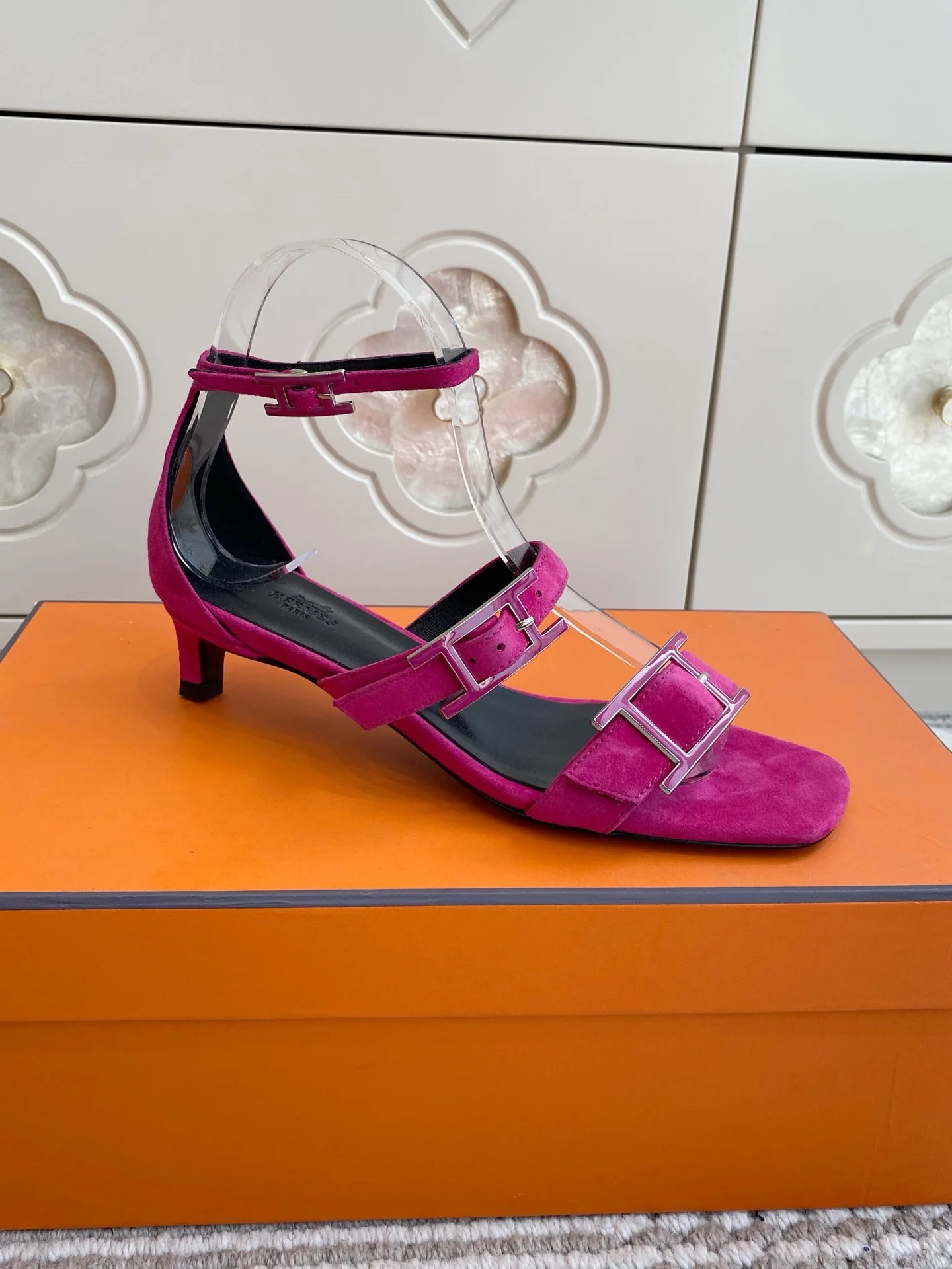 에르메스 리브 H링 버클 키튼 힐 샌들 상세 이미지 5