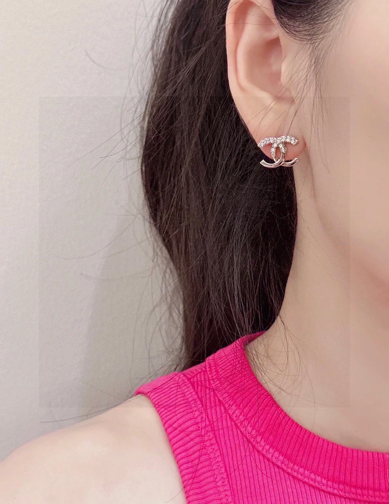 샤넬 더블 C 하프 다이아몬드 귀걸이 상세 이미지 7