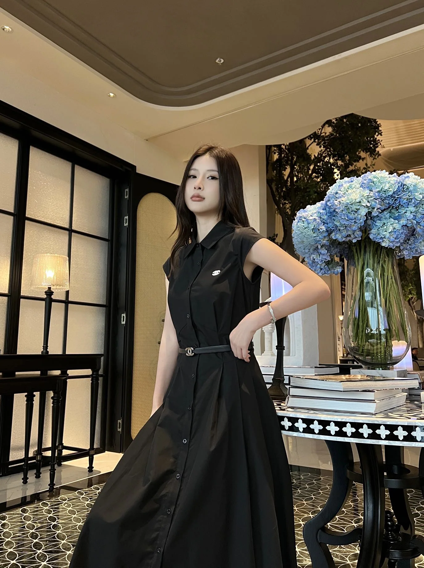 샤넬 민소매 A라인 원피스 여성용 상세 이미지 7
