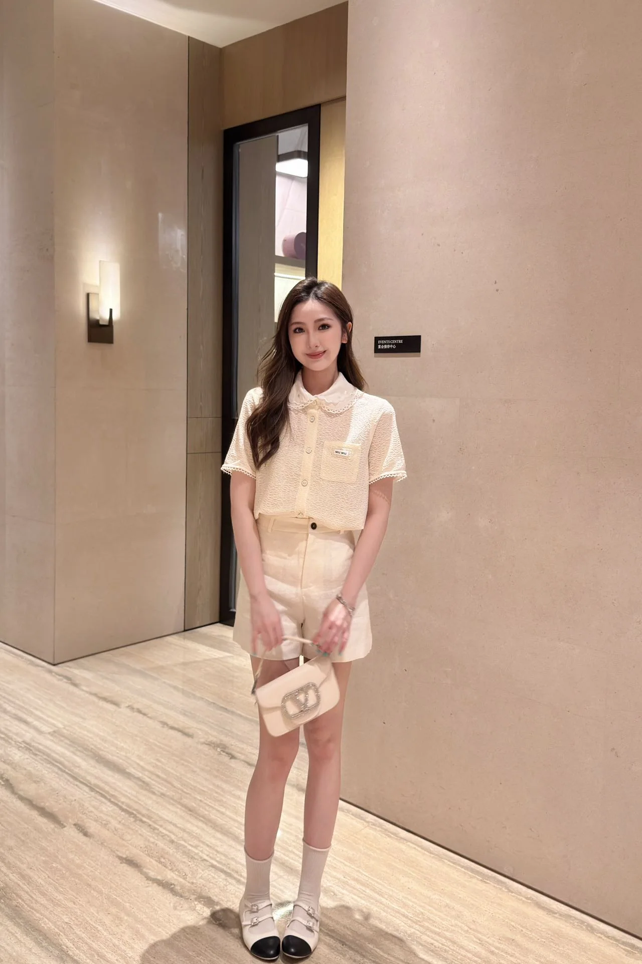미우미우 피터팬 레이스 카라 반팔 셔츠 상세 이미지 5