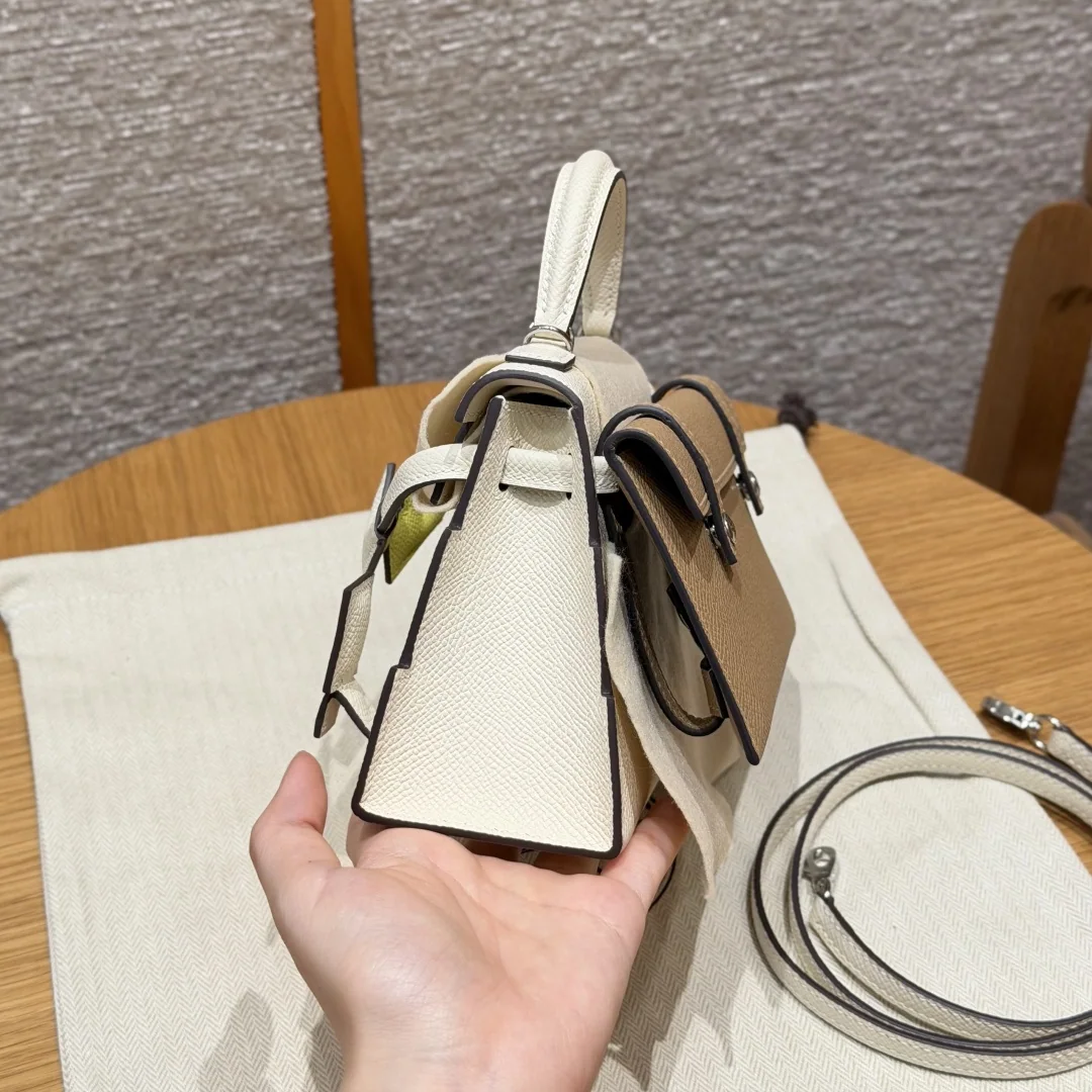 에르메스 켈리돌백 크림 화이트 실버 가죽 숄더백 상세 이미지 4