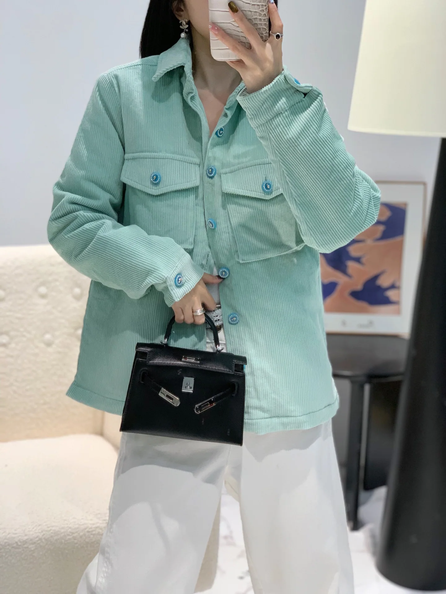 샤넬 코듀로이 여성 자켓 상세 이미지 1