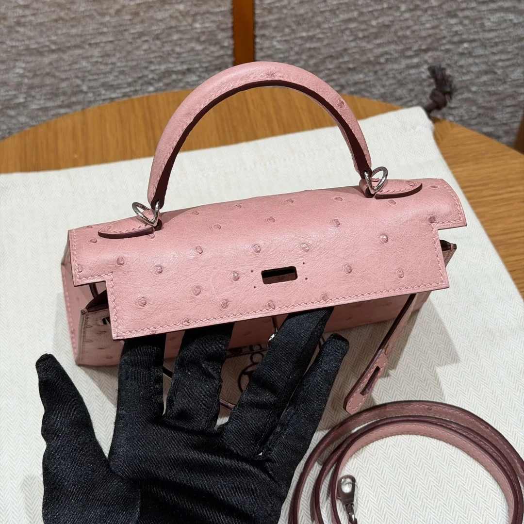 에르메스 미니켈리 2 오스트리치 가죽 지갑 상세 이미지 3
