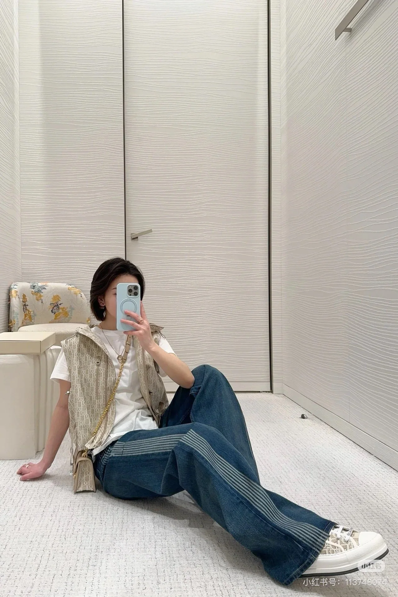 디올 모노그램 골드 자카드 여성 자켓 25 SS 상세 이미지 6