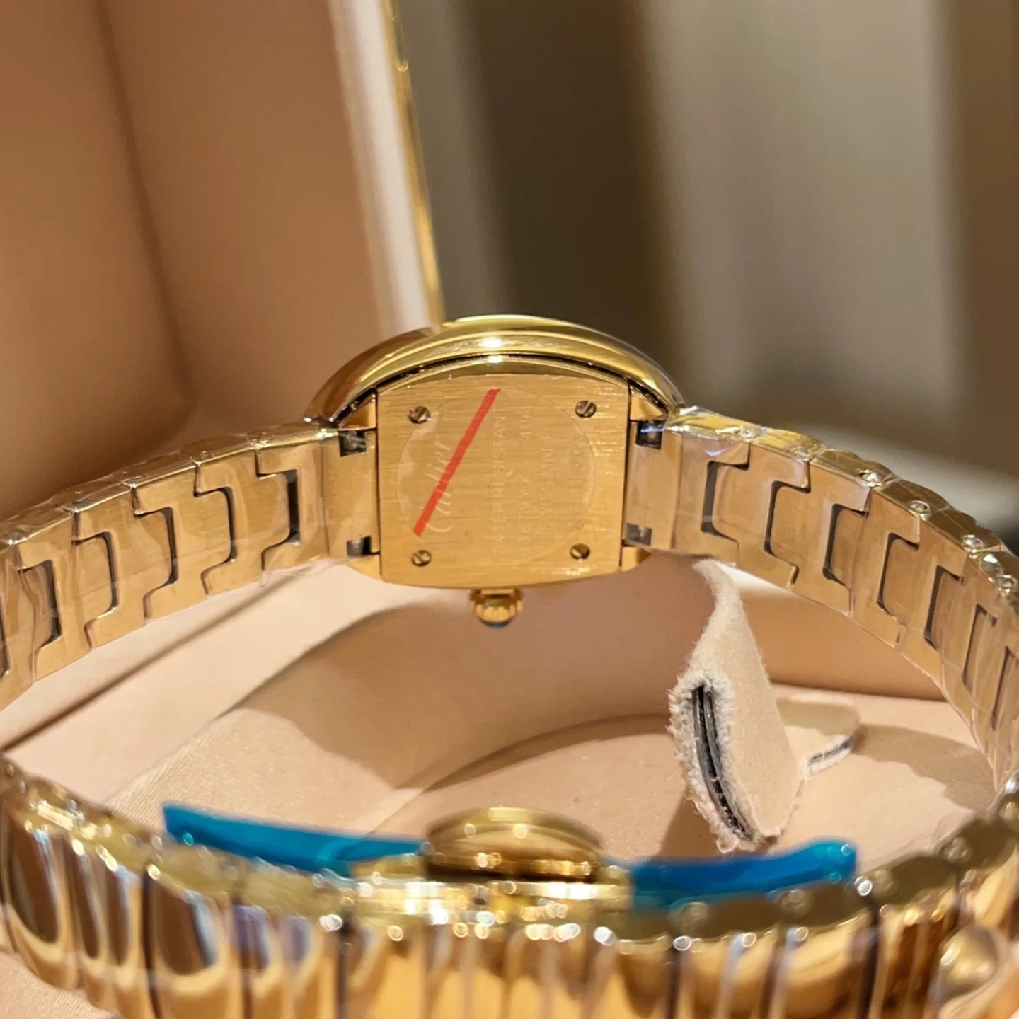 까르띠에 바뇨아르 쿼츠 무브먼트 사파이어 글라스 블루 스틸밴드 레플리카 42894 Cartier 상세 이미지 5
