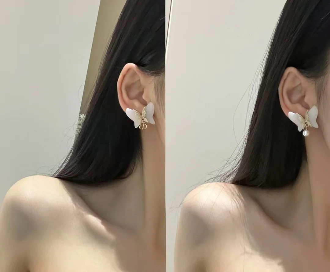 디올 나비 모양 수지 귀걸이 상세 이미지 7