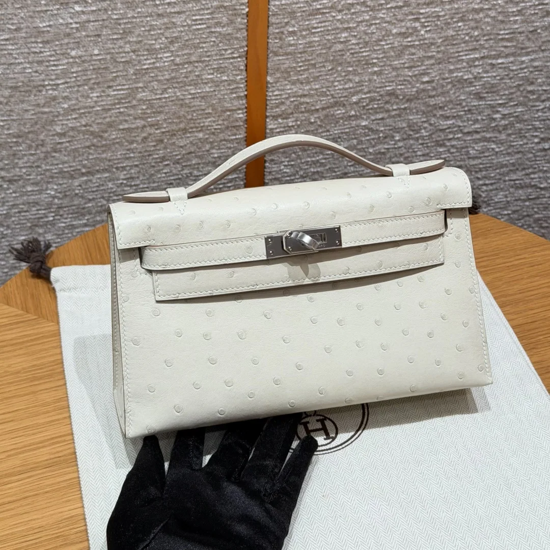 에르메스 켈리 포치 타조가죽 미니 가방 144330