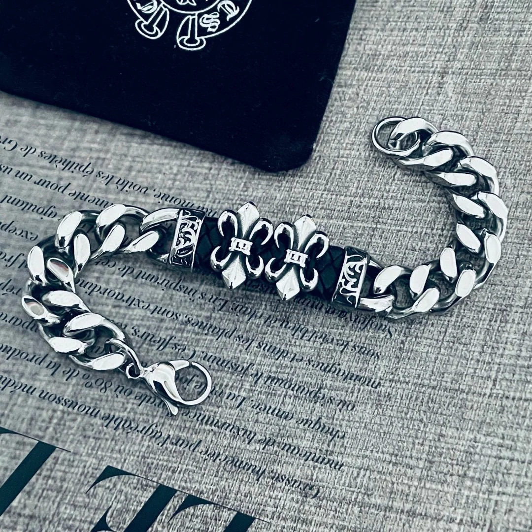 크롬하츠 더블 크로스 타이 실버 팔찌 상세 이미지 3