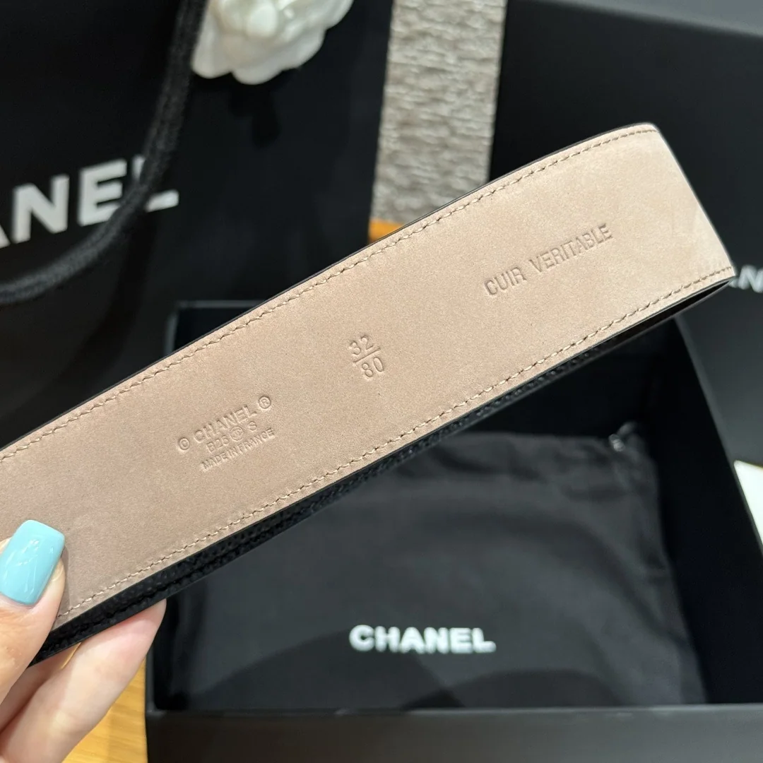샤넬 더블 C 골드 버클 램스킨 벨트 상세 이미지 9