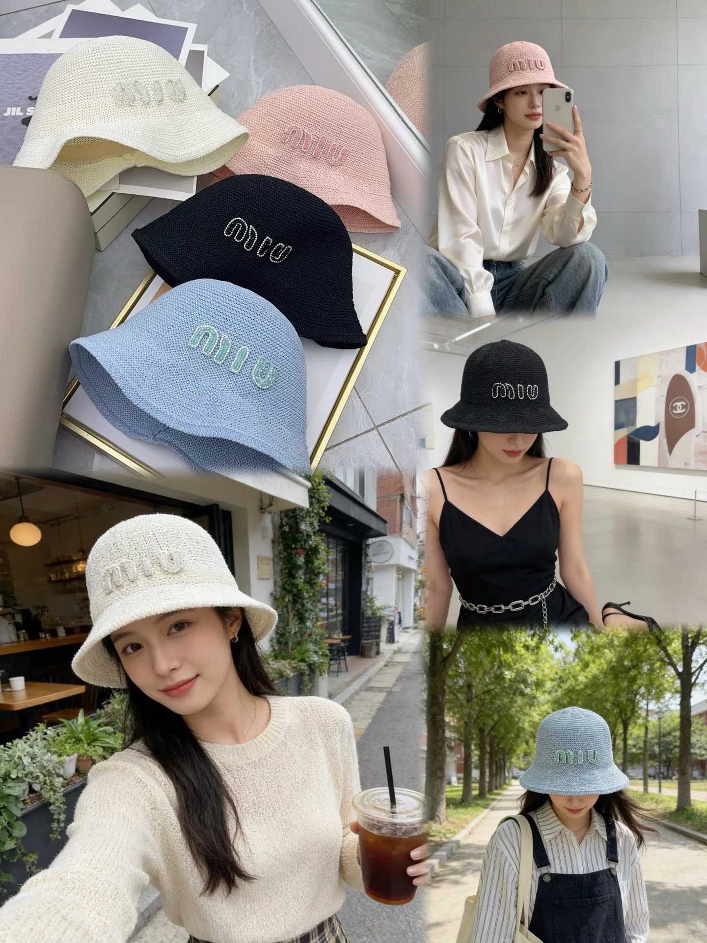 미우미우 종이 보울 햇 모자 상세 이미지 10