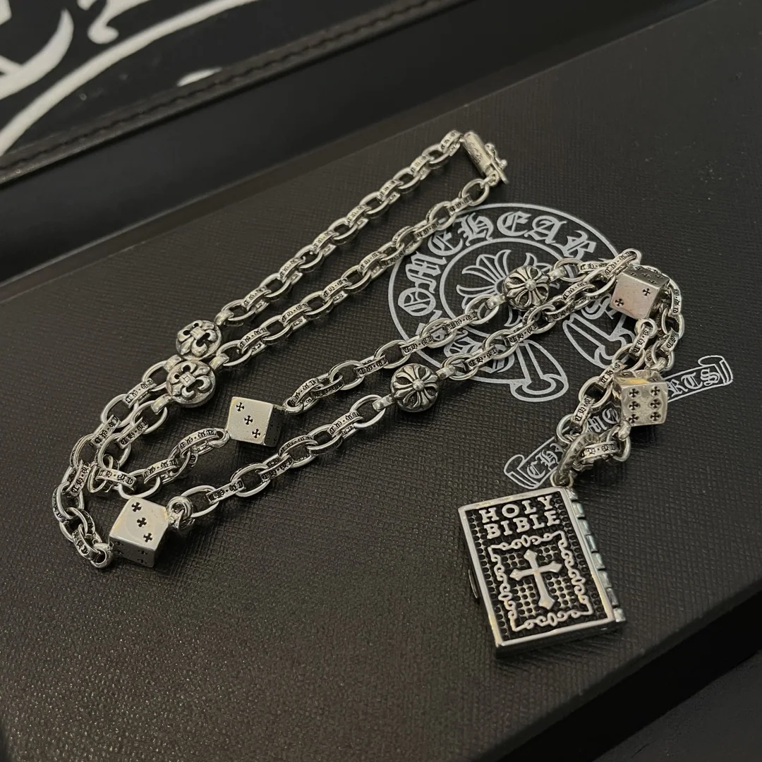 크롬하츠 엠보싱 크로스 펜던트 목걸이 상세 이미지 6