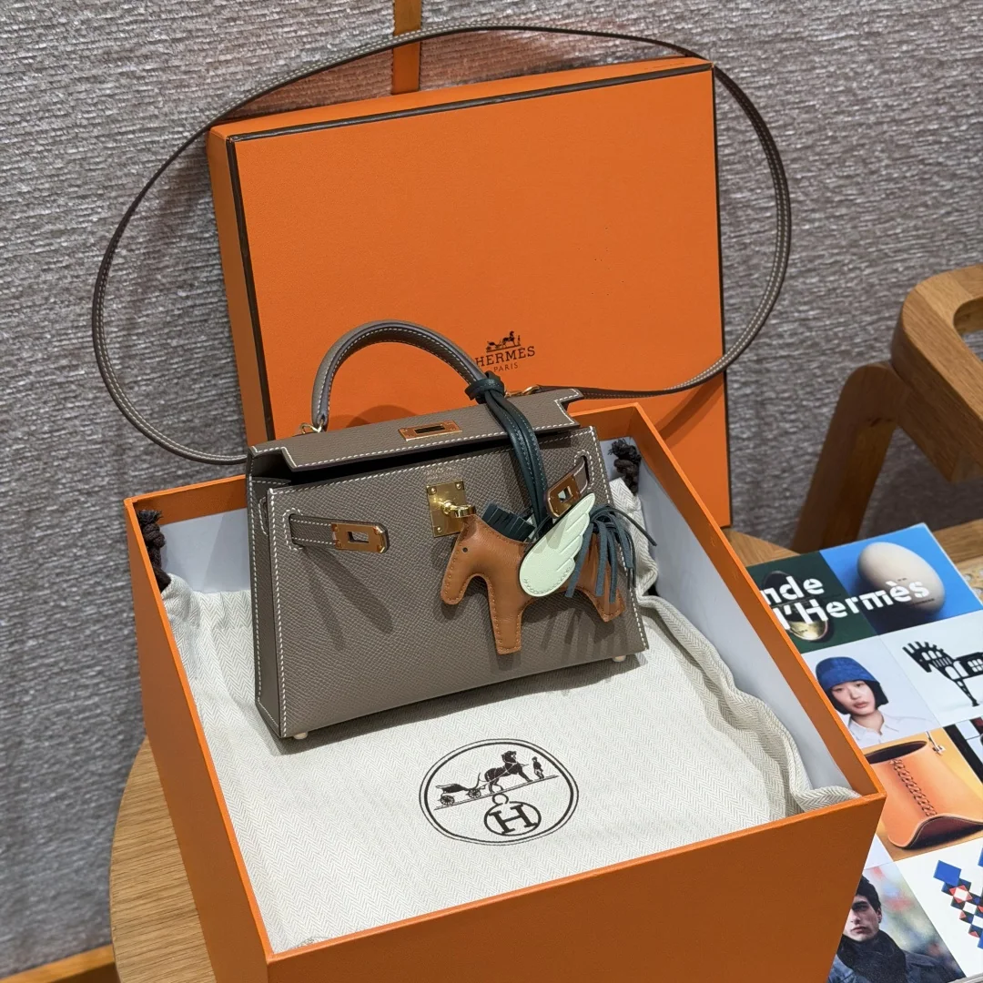 에르메스 미니 켈리 2 엘리펀트 그레이 가죽 가방 상세 이미지 2