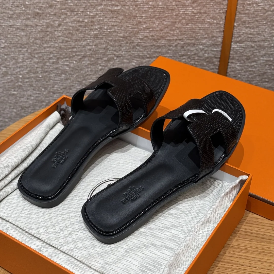 에르메스 오란 도마뱀 가죽 샌들 상세 이미지 3