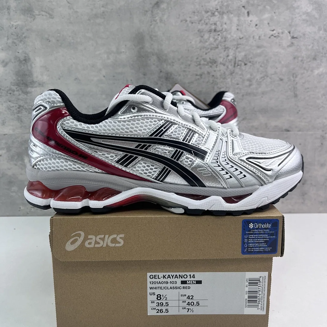 아식스 [TOP] 젤 카야노 14 1201A019-103 200250 Asics Gel-Kayano 14 White Classic Red
