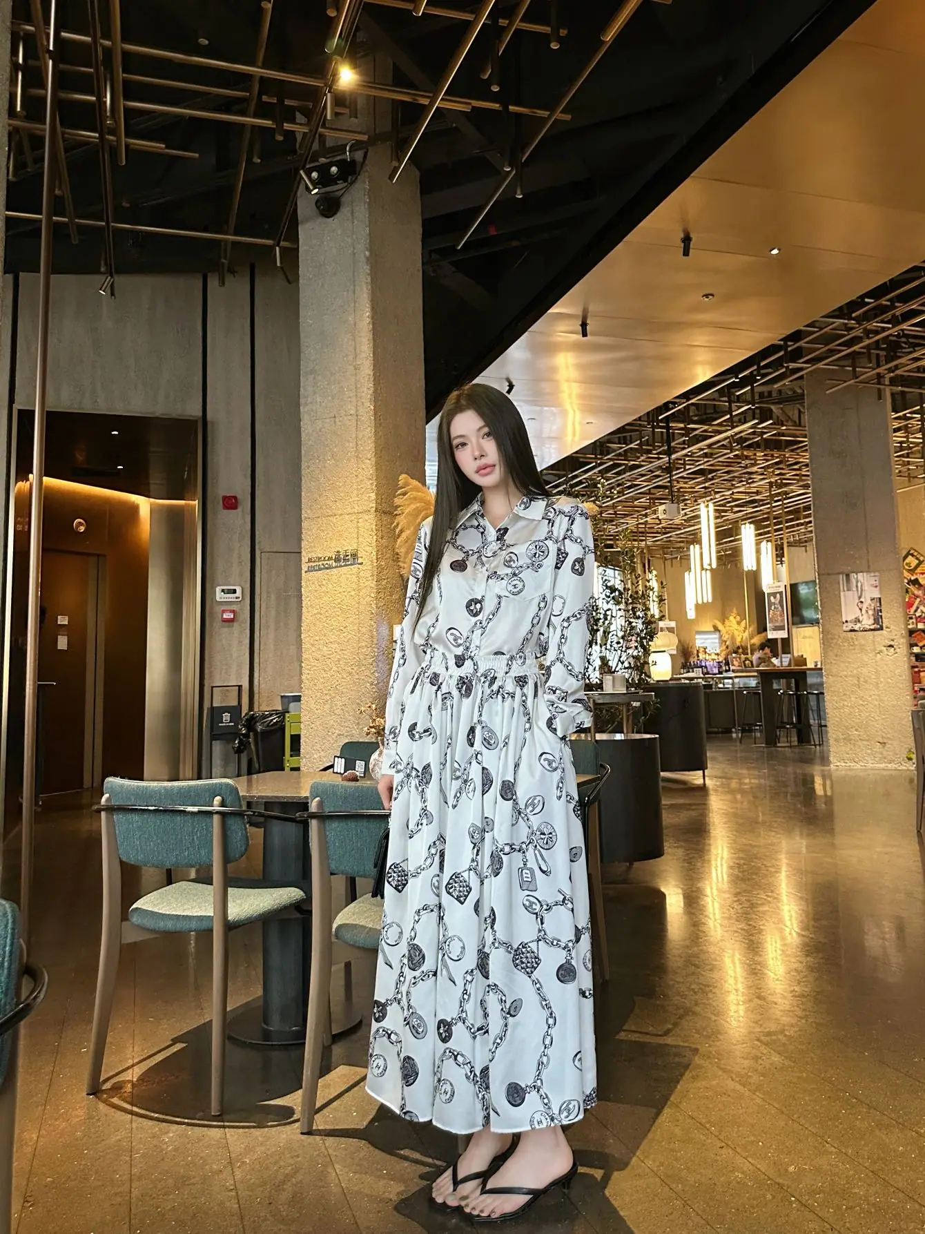 디올 체인 프린트 라펠 셔츠 세트 상세 이미지 9