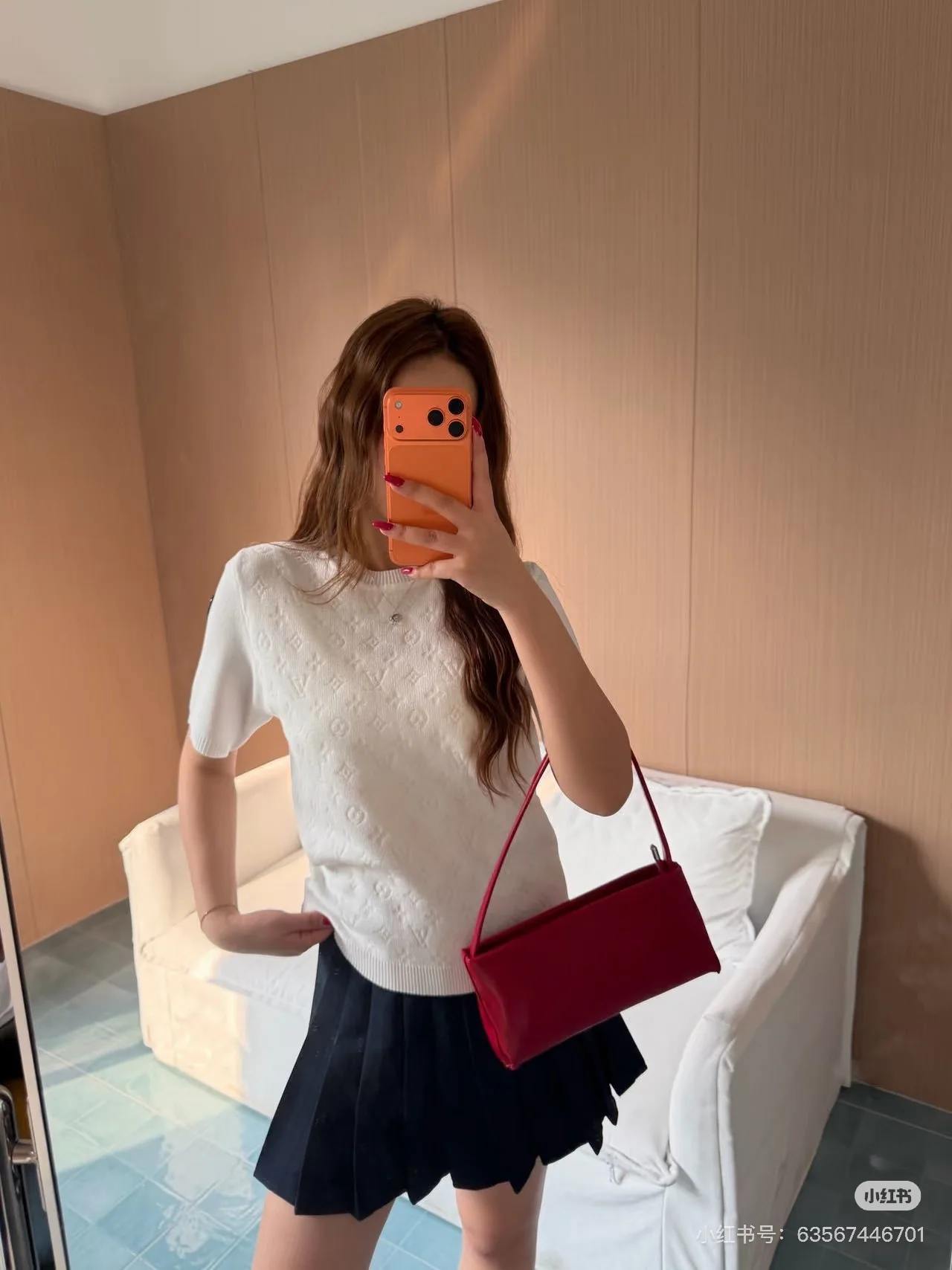 루이비통 LV 모노그램 자카드 여성 반팔 티셔츠 상세 이미지 9