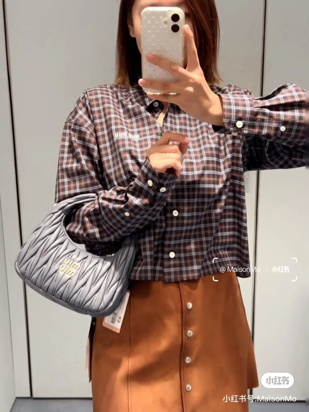 미우미우 체크 셔츠 원피스 상세 이미지 7