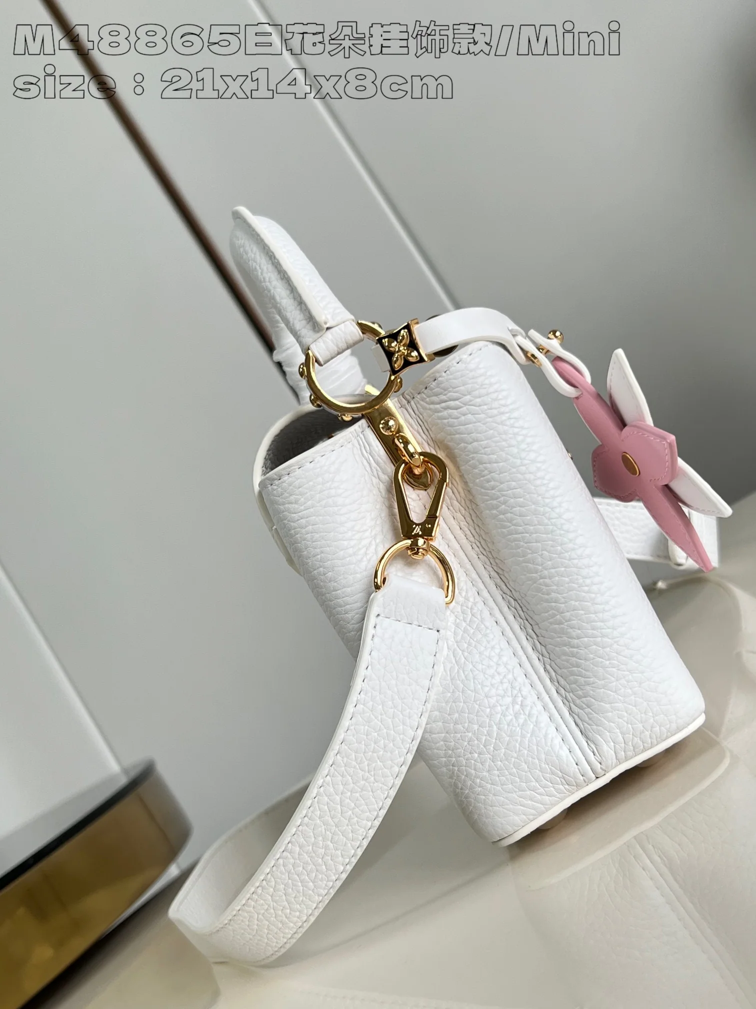 루이비통 M48865 화이트 카푸신 핸드백 미니 상세 이미지 7