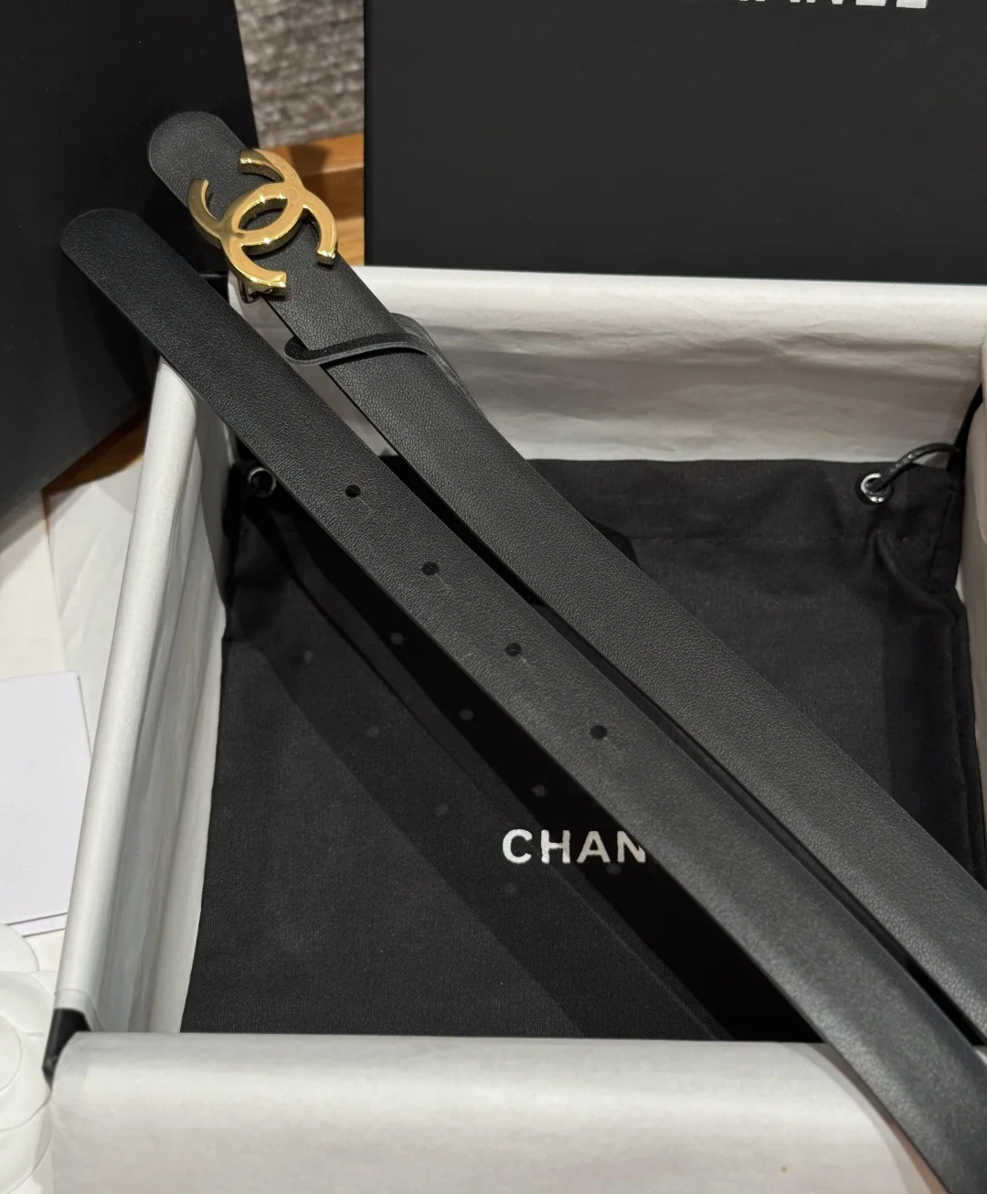 샤넬 타임리스 클래식 더블 C 카프스킨 벨트 상세 이미지 4