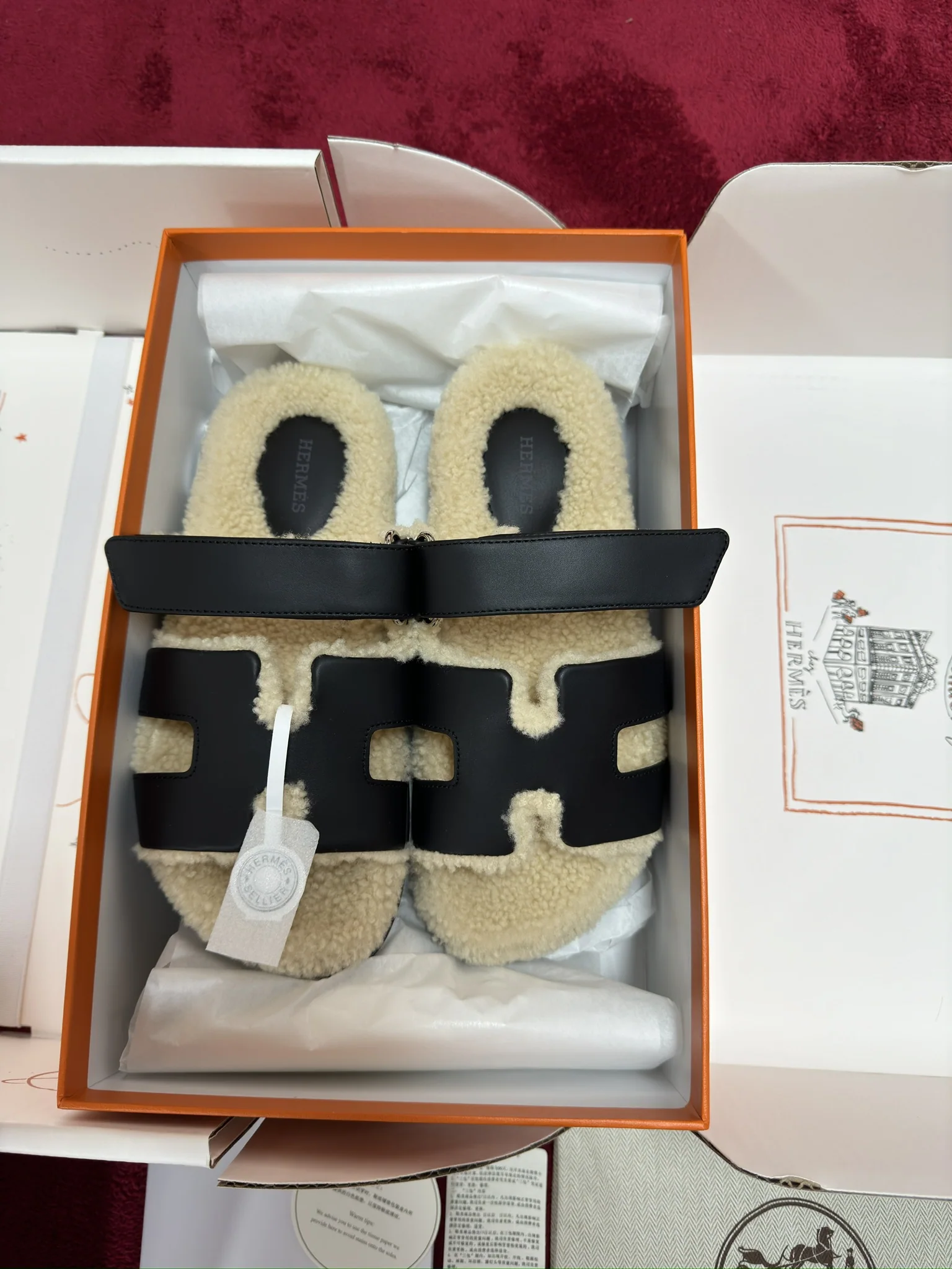 에르메스 스웨이드 염소가죽 퍼 슬리퍼 상세 이미지 9