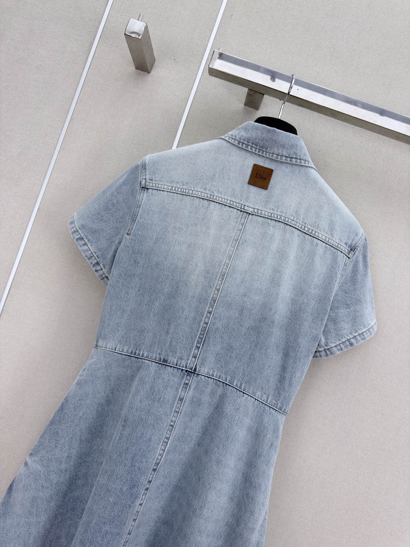 디올 카라 반팔 데님 원피스 상세 이미지 8