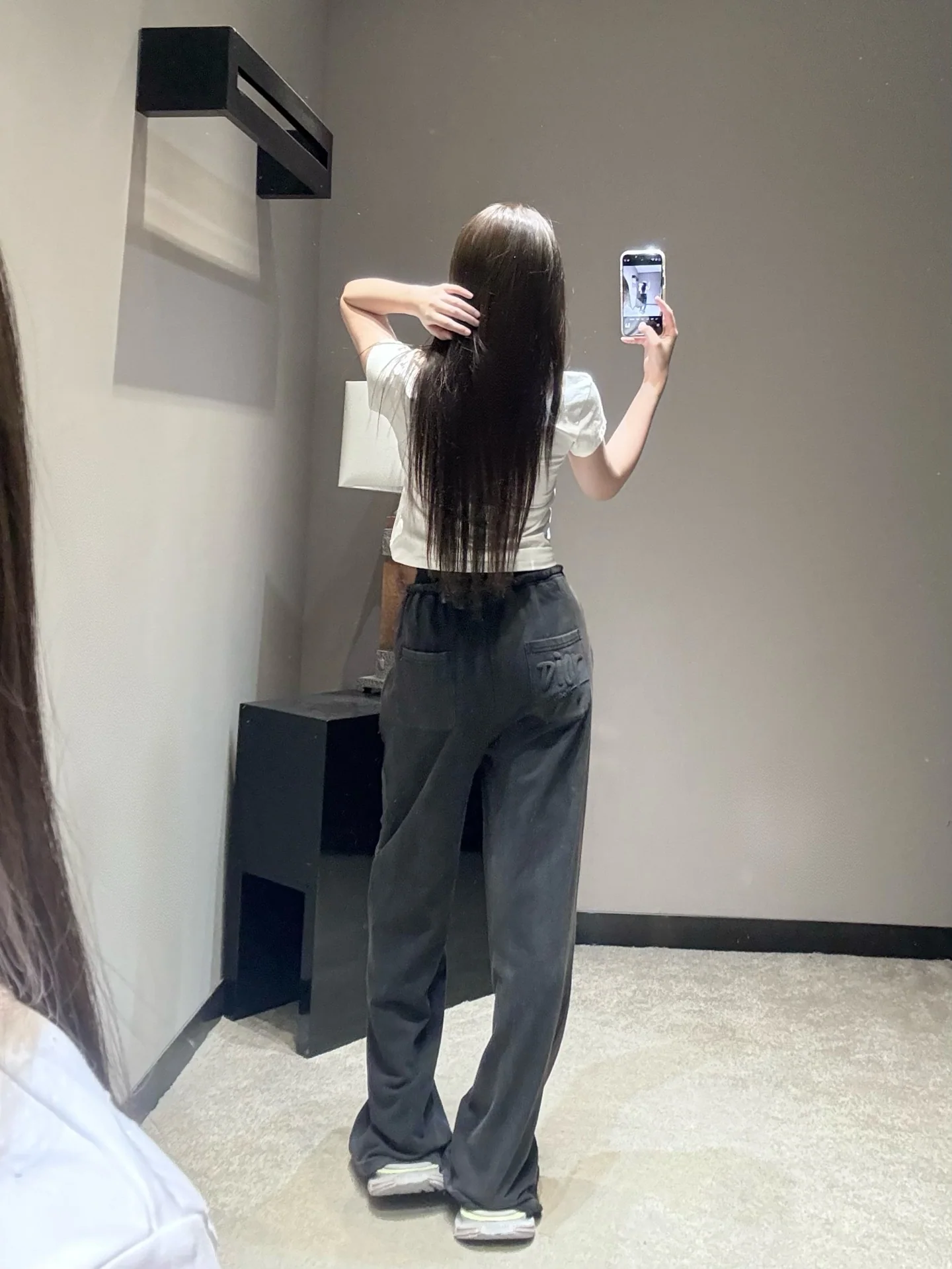 디올 블루 와이드 레그 여성 바지 상세 이미지 7