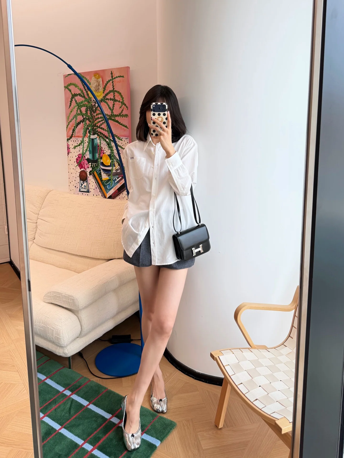 프라다 코튼 린넨 여성 셔츠 상세 이미지 6