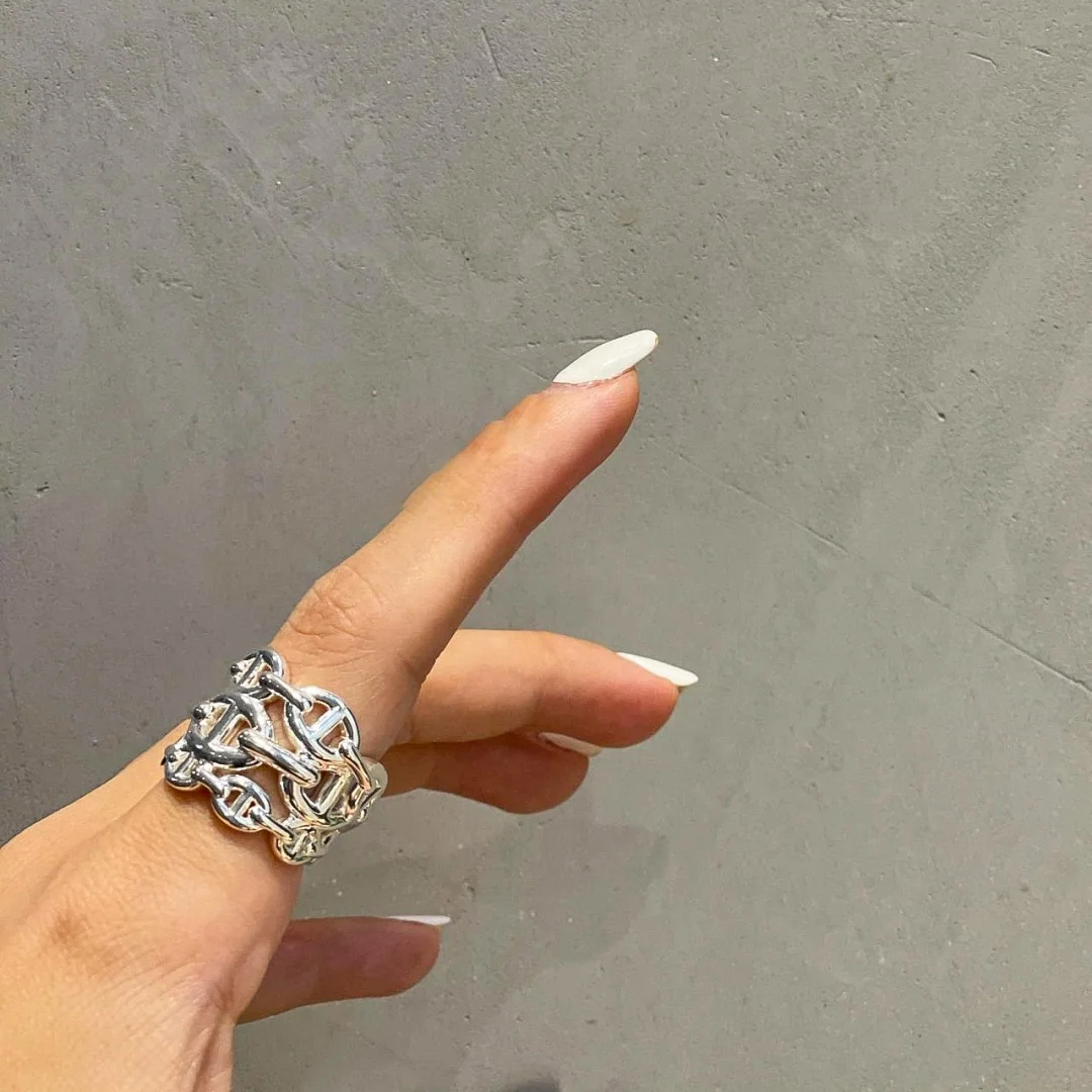 에르메스 피그노즈 3 레이어 925 실버 반지 상세 이미지 11
