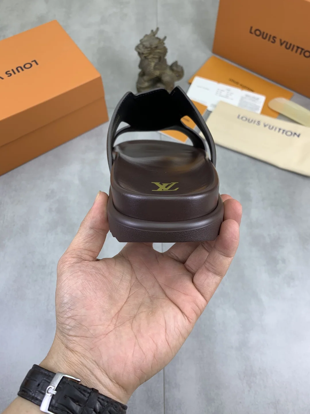 루이비통 데님 가죽 슬리퍼 상세 이미지 8