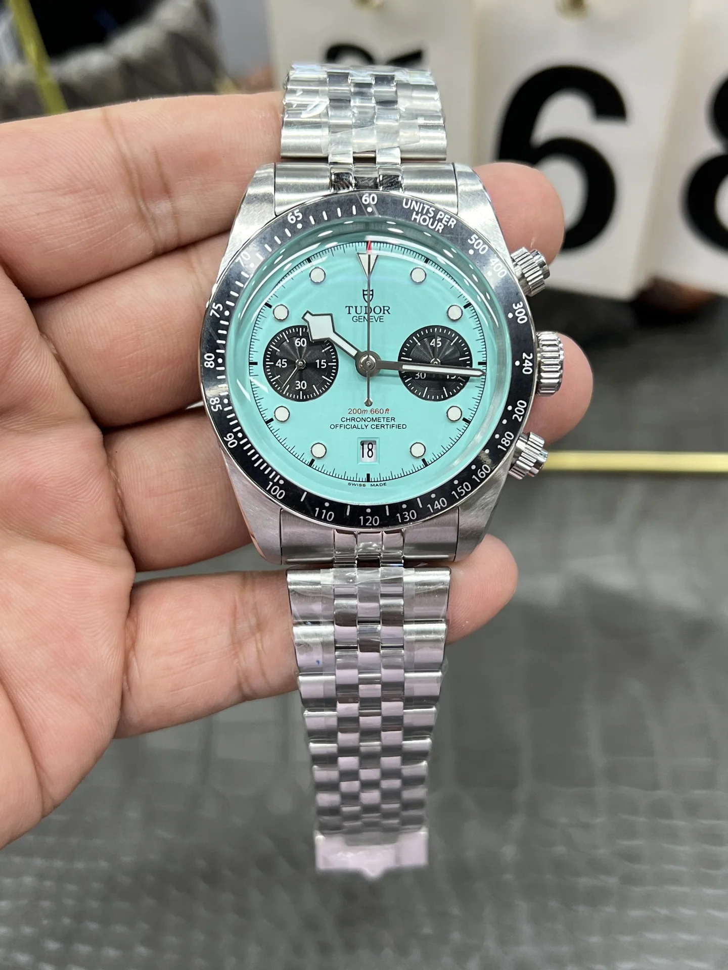 튜더 블랙베이 크로노그래프 딥블루 다이얼 3 T 공장 7750 남성 시계 레플리카 45571 Tudor