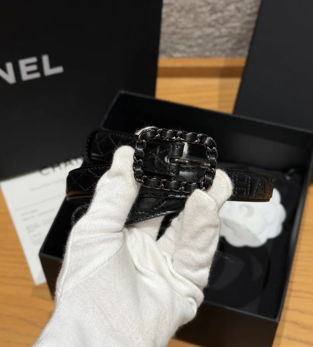 샤넬 퀼팅 램스킨 벨트 20mm 상세 이미지 2