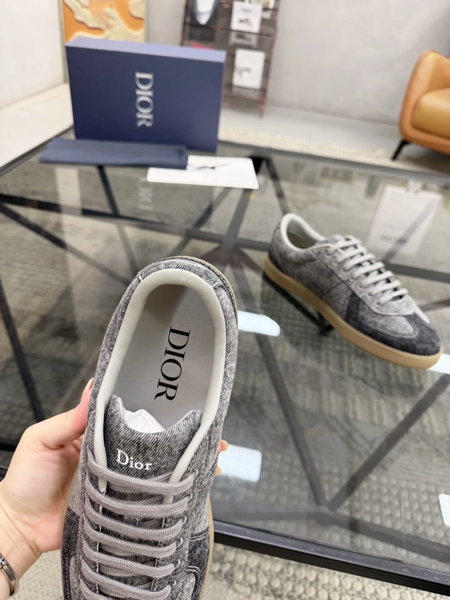 디올 데님 갑피 가죽 안감 스니커즈 상세 이미지 7