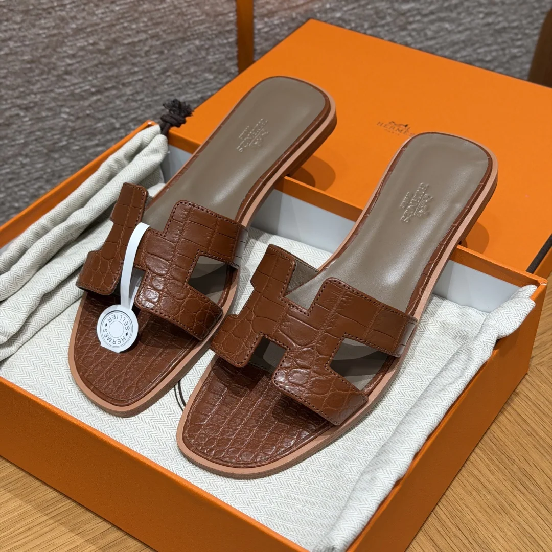 에르메스 오란 악어가죽 샌들 상세 이미지 1