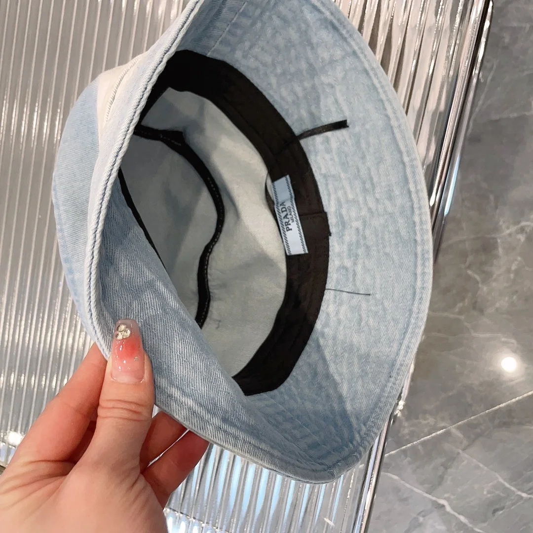 프라다 타이다이 데님 라인스톤 버킷햇 상세 이미지 9