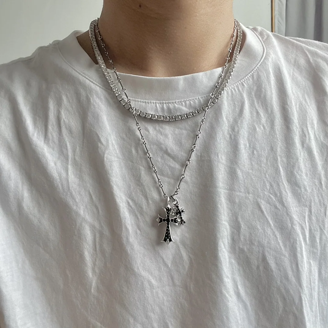 크롬하츠 앤티크 블랙 다이아몬드 크로스 목걸이 상세 이미지 9